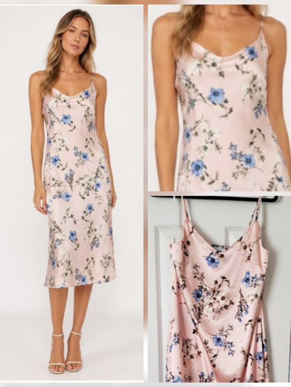 Emma & Michele Floral Slip Midi Dress Small